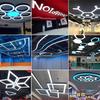 Lámpara con Forma Personalizada Araña Hexagonal Estilo Industrial Lámpara de Gimnasio Letra Lámpara de Supermercado Centro Comercial Lámpara con Forma Creativa