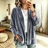 2026 Moda Callejera Amazon Europea y Americana Comercio Exterior Transfronterizo Otoño e Invierno Abrigo Cárdigan de Terciopelo Dorado para Mujer