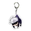 Anime Jujutsu Kaisen Mercadoria Feita por Fãs Yuji Itadori Gojo Satoru Versão Q Chaveiro Transparente de Acrílico