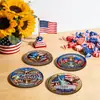 Día de la Independencia EE. UU. 250 Aniversario Posavasos de Madera 2D para Taza de Café Aislamiento Térmico Base para Taza de Té Juego de Posavasos Antideslizantes