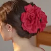 Caro Hecho a mano Rosa Tridimensional Clip de Flor Grande Clip Grande de Alta Gama para el Cabello Tipo Tiburón Accesorios para el Cabello