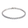 Europeu e Americano Transfronteiriço Douyin Live Fornecimento Moda Luxo Leve Pulseira de Zircônia 4mm Pulseira Tennis Masculina e Feminina Joias Atacado