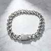 Pulseira Geométricas de Prata de Lei S925 com Zircônias Cravejadas Corrente Cubana Versátil Criativa Design de Nicho Pulseira de Mão Joia de Mão Atacado Presente