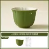 Taza de té de cerámica de mandarina verde pequeña con detalles dorados, alto valor estético, taza especial de maestro, taza exquisita para degustación de té, juego de té para el hogar