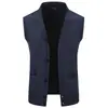 Suéter colete de malha para comércio exterior transfronteiriço, peça íntima masculina para outono e inverno, quente, justo, colete de malha jaqueta estilo masculino