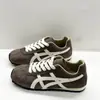 Zapatos de Entrenamiento Alemanes Rojos Versátiles Populares Yomuni para Mujer, Zapatos Deportivos Casuales de Cuero Genuino Tiger, Zapatos de Running Versátiles con Suela Suave de Moda
