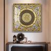 Cuadro colgante Thangka de oro negro, pintura de entrada con mantra de seis caracteres, sutra del corazón, mandala Xizang, pintura decorativa para sala de estar de hotel pintada en oro, pintura al óleo