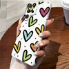 Funda de teléfono de película personalizada con diseño de corazón de arcoíris con lunares, estilo lindo pintado a mano, adecuada para Samsung S25 Ultra