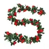 Enredadera de Rosas Flor Artificial Enredadera Cubierta de Tubo de Aire Acondicionado Enredadera Venta al por Mayor Decoración de Bodas Decoración del Hogar Flores Artificiales