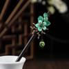 Horquilla de ébano estilo antiguo Accesorios Hanfu borla paso sacudida moño horquilla para el cabello de mujer horquilla para disfraz antiguo tocado Joyería de Año Nuevo