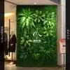Pared Vegetal de Simulación Plantas Verdes Tridimensionales Pared Artificial de Fondo Montada en Pared Verde Vertical Pared de Flores Artificiales Decoración de Interiores