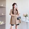 Camiseta de Maternidad Verano 2025 Nuevo Estilo Pequeña Holgada Floja Casual Elegante Reductora de Edad Top Camiseta de Maternidad Verano