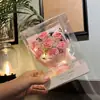 Caixa de Presente Flor Eterna com Luzes, Dia dos Namorados e Dia dos Namorados Chinês Buquê Pequeno de Rosa Artificial, Presente para Namorada, Presente Lembrança Atacado
