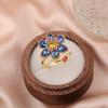 Anillo de Flor Colorida de Cristal Shijia Ldyllia Joyería Dopamina de Gema Lujo Accesible Joyería Transfronteriza Estilo Dulce y Fresco