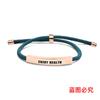 Pulsera de Cuerda Trenzada Multicolor Transfronteriza Disfruta de la Salud Disfruta de la Salud Regalo de Vacaciones Pulsera de Acero Inoxidable Grabada