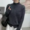 Cárdigan de punto liso de cuello alto para mujer 2026 Otoño/Invierno Nuevo estilo de alta gama, suave, agradable a la piel, chaqueta de punto, top