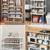 Organizador de Armário com Divisória, Prateleira Embutida para Gabinete e Armário de Cozinha, Armazenamento Móvel e Organizador de Cozinha Expansível