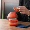 Juego de té de viaje Wanfu de caqui, portátil, regalo de mano, tetera de negocios, creativa taza Ruyi Express de alta gama