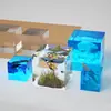 Molde de Silicone Cubo Formato Lente Alta Transparência Papoula Artesanato DIY de Resina Cristal Gesso Vela Molde de Resina