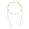 Collar Largo de Estilo de Lujo Accesible Transfronterizo Europeo y Americano con Perlas de Imitación Cbb Brillantes y Borla de Disco Metálico Exagerada para Mujer