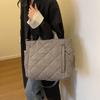 Bolsa de mano grande para ir al trabajo en otoño e invierno, bolsa de hombro para estudiantes, bolsa de mensajero de algodón estilo coreano, bolsa de tela suave y pegajosa portátil