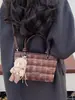 Bolsa bucket color block moderna com estampa xadrez, uma bolsa transversal e bolsa de mão fashion para mulheres, nova coleção outono 2026