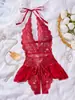 Bestseller Internacional Renda Transparente Estampada de Leopardo Lingerie Múltiplas Cores Disponíveis Sem Abertura na Virilha Sexy Tentação Pijama com Decote em V Profundo Venda Quente de Comércio Exterior