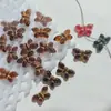 10*20mm Mariposa Dorada Vidrio Checo Accesorios para Joyería DIY Colgante de Mano Cuerda de Cuentas Decoración para Funda de Teléfono Móvil