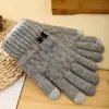 Guantes con Pantalla Táctil para Hombre Invierno Engrosados Forro Polar Cálido Estilo Coreano Cinco Dedos Tejidos de Lana para Ciclismo A Prueba de Frío Estudiante Negro