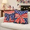 Nueva funda de almohada con decoración de lazo del Día de la Independencia Americana de Amazon, decoración conmemorativa del 4 de Julio, cojín para sofá