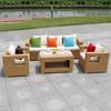 Sofá de exterior patio impermeable protector solar muebles de ocio jardín combinación de mesa y sillas de ratán terraza de villa muebles de balcón