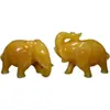 Adornos de Elefante de Topacio Par de Decoraciones de Jade Tallado Sala de Estar Fábrica de Artesanía de Topacio Elefante Absorbente