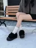 Zapatos Planos Cálidos de Suela Gruesa con Pelo para Invierno 2025 Nuevos con Cordones Forro de Pelo Rizado Imitación Oveja Sexy Miu Snow para Mujer
