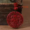 Pingente de Cabacinha Dourada com Areia Cinnabar Roxo para Boa Sorte e Prosperidade, Adequado para Homens e Mulheres em Seu Ano Zodiacal, Atacado