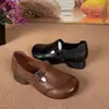 Zapatos populares para mujer, cuero suave, casual retro, antideslizantes, nuevo modelo otoño 2026, zapatos de cuero resistentes al desgaste, suela suave, zapatos cómodos para mamá