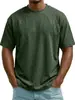 Camiseta de Trabajo de Manga Corta Estilo Europeo y Americano para Hombre 2026 Verano Casual Japonés Top Juventud Simple Moderno Holgado Cuello Redondo