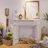 Armário Decorativo de Lareira Vintage para Pousada em Madeira Maciça Estilo Americano, Prateleira de Lareira Simples Estilo Francês e Europeu, Adereço para Fotografia de Casamento