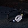 Fornecimento Atacado de Pulseiras Pixiu de Cristal Rosa Natural, Cordões Tecidos à Mão, Pulseiras de Mesmo Estilo para Casais, Acessórios, Acessórios Entalhados à Mão