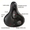 Sillín de Bicicleta Transpirable Hueco para Hombres Mujeres Bicicleta de Montaña Carretera Asiento de Bicicleta para Trasero Grande Absorción de Impactos Cómodo Advertencia de Seguridad