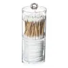 Recipiente redondo portátil acrílico para cosméticos, caixa de armazenamento de pó de algodão, cotonete, removedor de maquiagem, caixa de armazenamento de sobreposição de algodão