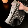 Calcinhas Sem Costura com Renda para Mulheres, Algodão Puro, Gancho Estendido, Estilo Sexy e Sedutor, Calcinhas de Cintura Alta com Letras para Meninas
