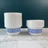 Tigelas plásticas descartáveis, tigelas com padrão azul e branco, tigelas redondas de embalagem estilo pastoral chinês, tigelas de arroz, tigelas de sopa, tigelas duras espessadas