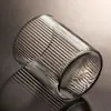 Estilo Ins Patrón Vertical Japonés Vidrio Creativo Rayas Finas Vidrio Transparente Hogar Taza de Cerveza Café Leche