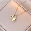 Colar Feminino Cross-border Love Fashion Pêssego Coração Zircão Two-wear Quatro folhas Flor Colar Nicho Ins Clavícula Corrente