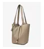 Bolsa de Cesta de Cuero de Vaca de Primera Capa Tc, Bolso de Mano Versátil Informal de Cuero Genuino, Gran Capacidad, Estilo Casual, Portátil