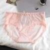 Roupa Íntima Feminina Doce Renda Malha Vazada Laço Algodão Puro Virilha Calcinhas Femininas Respiráveis e Xadrez