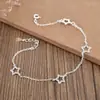 Pulseira de Prata Esterlina 925 Estilo Coreano, Temperamento Gentil, Estrela Vazada, para Mulheres, Luxo Leve, Design de Nicho, Pulseira Exquisita Versátil