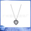 Panjiadora 925 cobre branco banhado a prata amor pingente colar de moda feminina personalidade all-match clavícula cadeia cross-border