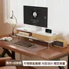 Prateleira com altura ajustável para monitor de computador de mesa com gavetas em camadas para armazenamento de livros, mouse e telefone