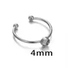 Suporte de anel de abertura em aço inoxidável diâmetro interno 4-12mm acessórios de joalheria diy base de anel de pedra natural conjunto anel de gema